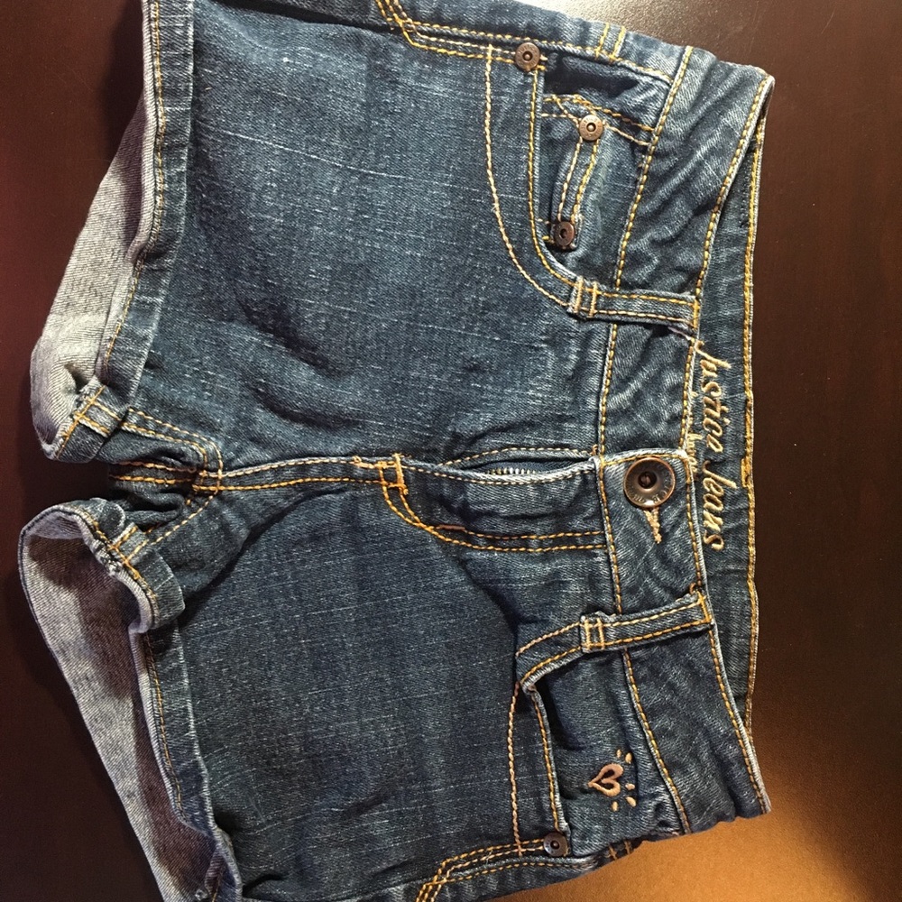 Justice girls denim short shorts